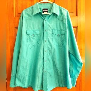 Vintage Wrangler Western Pearl-button Long-sleeve Shirt - Size XL
